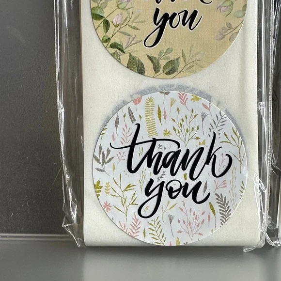 300 Count 1 Inch Floral Thank You Stickers Set - Picture 2 of 5